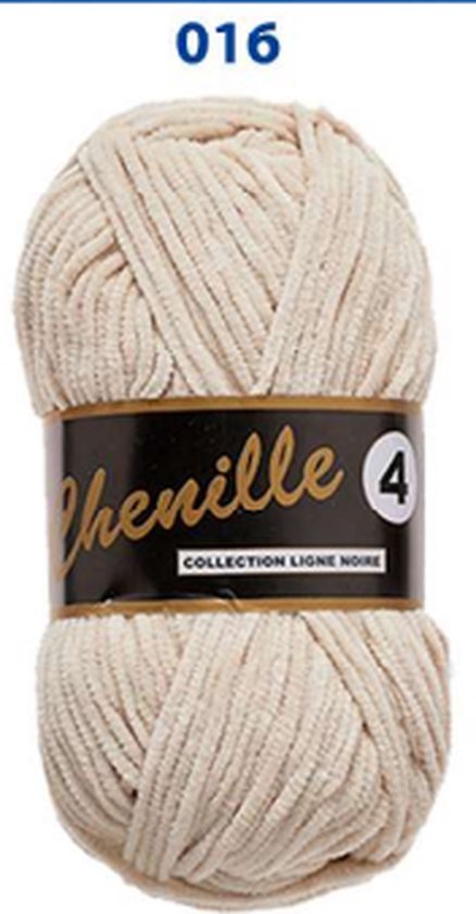 Lammy Yarns Chenille 4, Kleur-Licht taupe 016