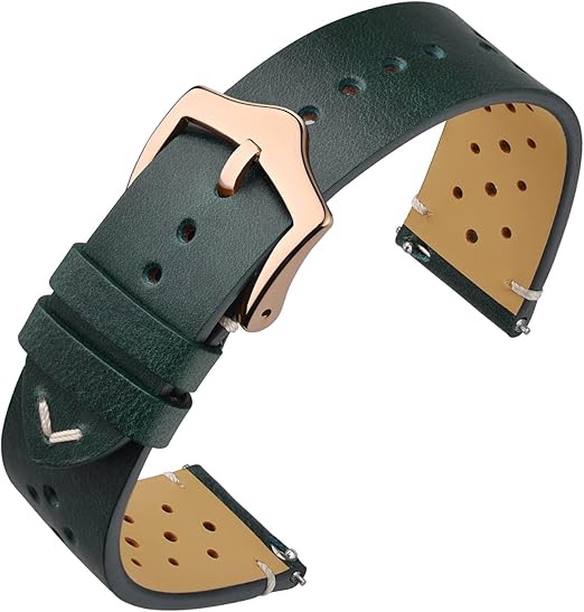 Vintage leren horlogebandje, 18, 19, 20, 22 mm, vervangende horlogeband van leer, snel verwijderbaar