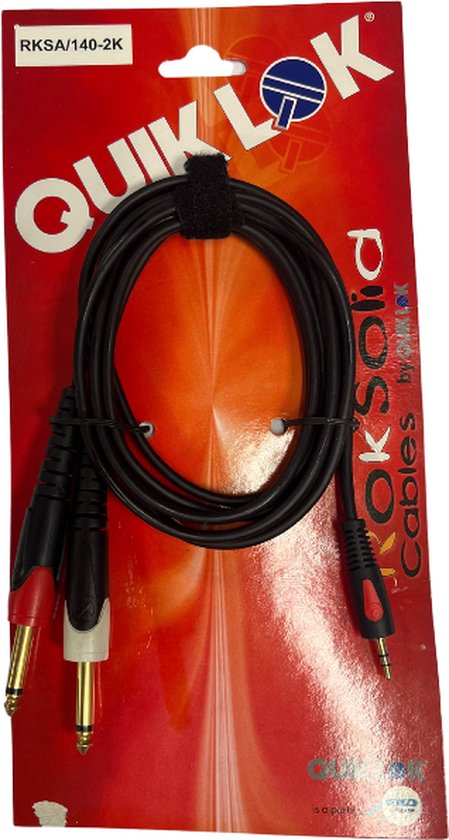 Quiklok Professionele Audio Kabel - 2x Mono Jack naar Mini Jack - 2 Meter