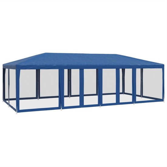 Tente De Fête VidaXL - Dimensions 8x4 M, Hauteur 2,62 M - 12 Parois Latérales Anthracite - En Polyéthylène - Pour événements Extérieurs (jusqu'à 20 Personnes) - 4