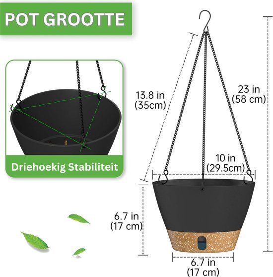 Pro Garden Plantenpot - Tuin - Kunststof - Antraciet - 40 X 60 Cm