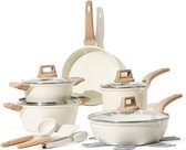 Bol.com Pannenset 14-deligBestaande uit een pan van 24/28 cm18/20/24 cm Kookpan Met deksel en KeukengereiNiet giftig Compatibel ... aanbieding
