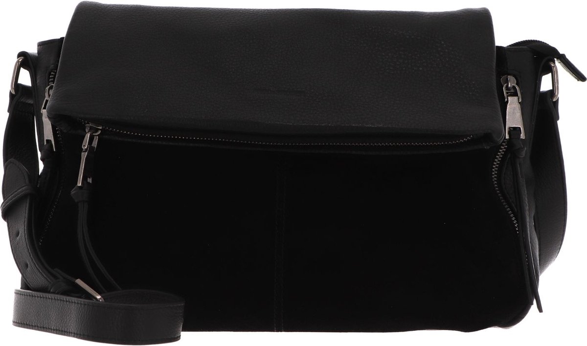 FREDsBRUDER Leren Schoudertas Equus Messenger Black Zwart