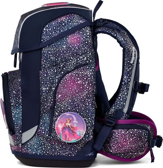 ergobag Schooltas Super Reflex Glow-Edition Cubo Set 5-delig Bärlaxy Donkerblauw
