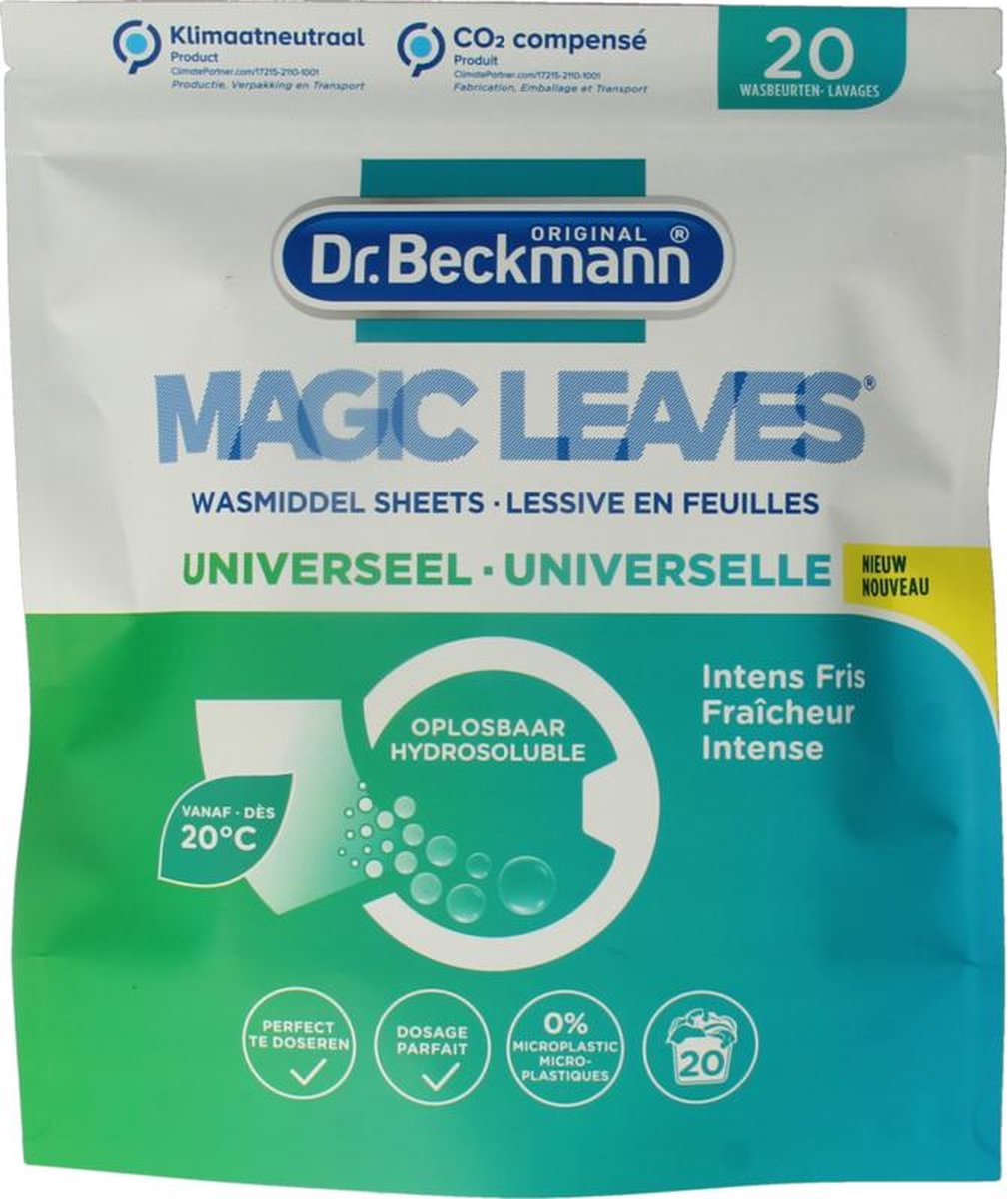 Goedkoopste Dr. Beckmann Magic Leaves Universeel - Wasstrips - Wasmiddeldoekjes