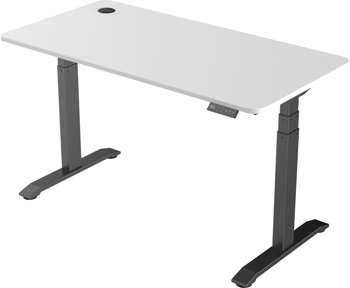 Elektrisch Verstelbaar Zit-Sta Bureau | Ergonomisch, Stijlvol en Kwalitatief | 160 x 70 cm Zwart - Wit | NPR Hoogte 65 - 130 cm