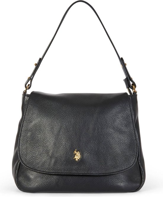 U.S. POLO ASSN. Cuir Sac à épaule Arlington Flap Crossbody Bag Black Noir