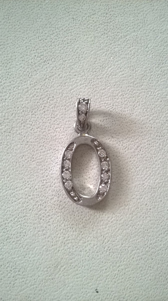 Gemstones-silver letterhanger O 925-sterling zilver met zirkonia