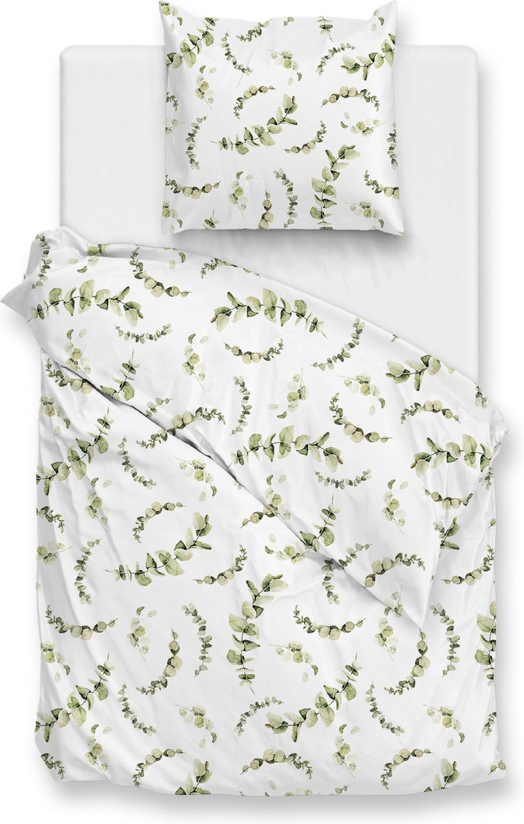 Zohome Eucalia Dekbedovertrek - 100% Katoen-Satijn - 140x220 - Wit
