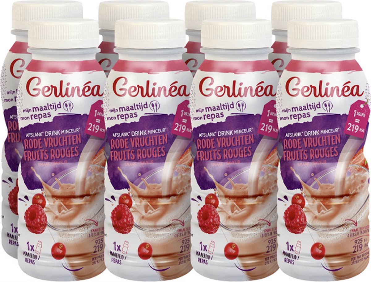 Goedkoopste Gerlinéa | Drinkmaaltijd Rode Vruchten | 8 stuks | 8 x 236 ml
