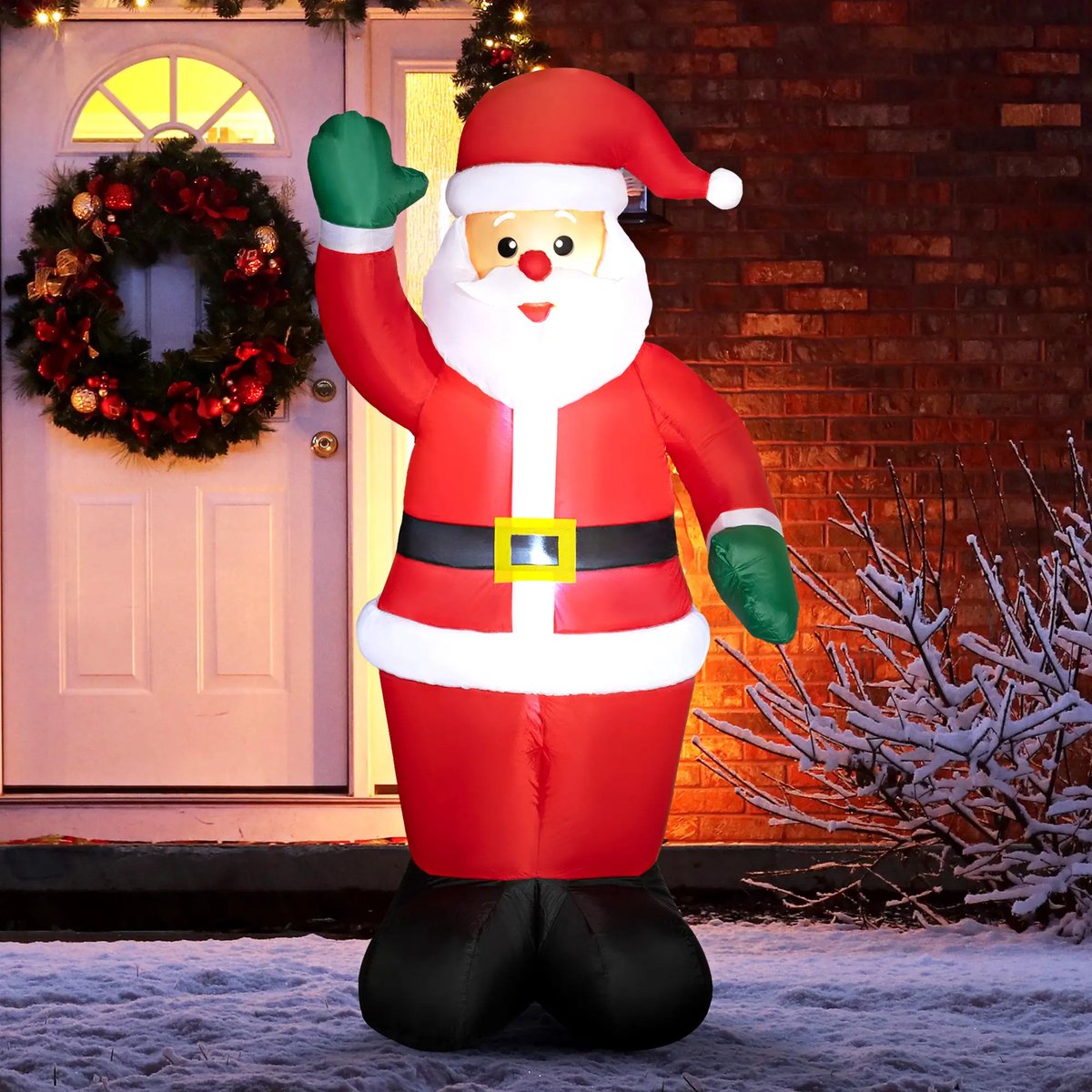 Sweiko Opblaasbare Kerstman - 184 cm - LED-verlichting - Zelfopblazende kerstdecoratie - Rood