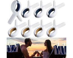 8 stuks strandlakenclip - grote strandlakenclip - wasknijper - kunststof - winddichte en stevige clip - dekbed drogen winddicht wasgoed kledingdeken hangende zwembadstoel buiten binnen - opening 7,5 cm