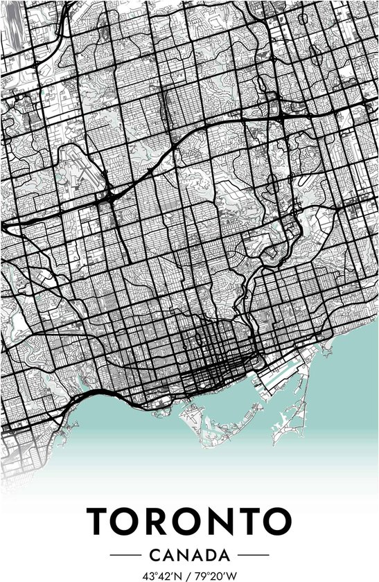 Toronto Path Map Poster Toronto Poster | Canada Poster | Blauw Poster | Stad Poster | Moderne ...