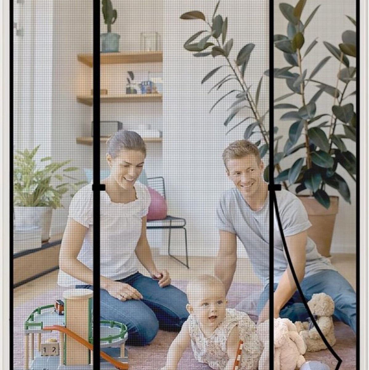 Magnetisch vliegengaas voor deur, 150 x 212 cm, vliegengaas, dubbele deur, vliegengaas, balkondeur, vliegengordijn voor ramen, balkondeur, kelderdeur en terrasdeur