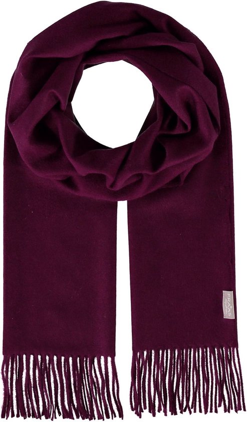 FRAAS Sjaal Pure Cashmere Scarf with Fringes Purple Paars
