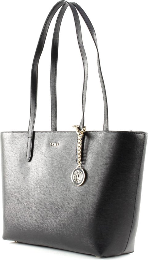 DKNY Cuir Sac shopper Sac à épaule Bryant Tote Black / Gold Noir