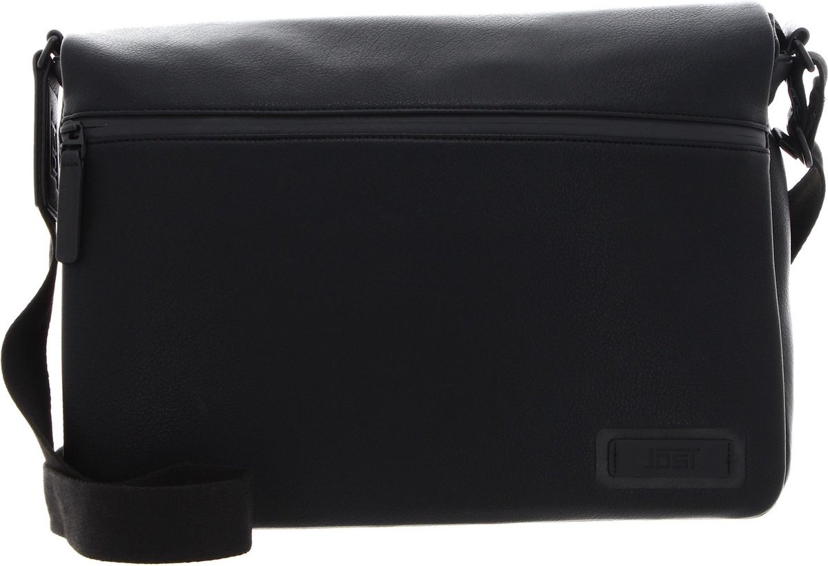JOST Business tas Schoudertas met laptopvak Riga Shoulder Bag Black Zwart