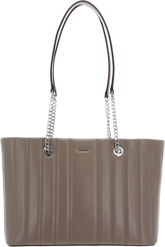 DKNY Cuir Sac shopper Sac à épaule Seva Tote Toffee / Silver Marron clair