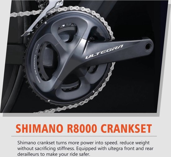 Rinos Odin5.0 Carbon Road - Racefiets - met SHIMANO Ultegra R8000 - 22 versnellingen en schijfremmen - lichte fiets voor dames en heren - Wielen van koolstofvezel - 700 x 40C - Kameleon Goud - Groen 56 van Rinos — afbeelding 3