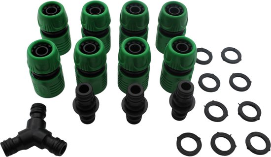 Foto: Tuinslangkoppelstukken slangkoppelingen slangverbindingen slangconnectoren waterkoppelingen slangadapters slangstukken koppelstukken voor tuinslangen slangaansluitingen slangensplitsers waterslangkoppelingen tuinwaterconnectoren 