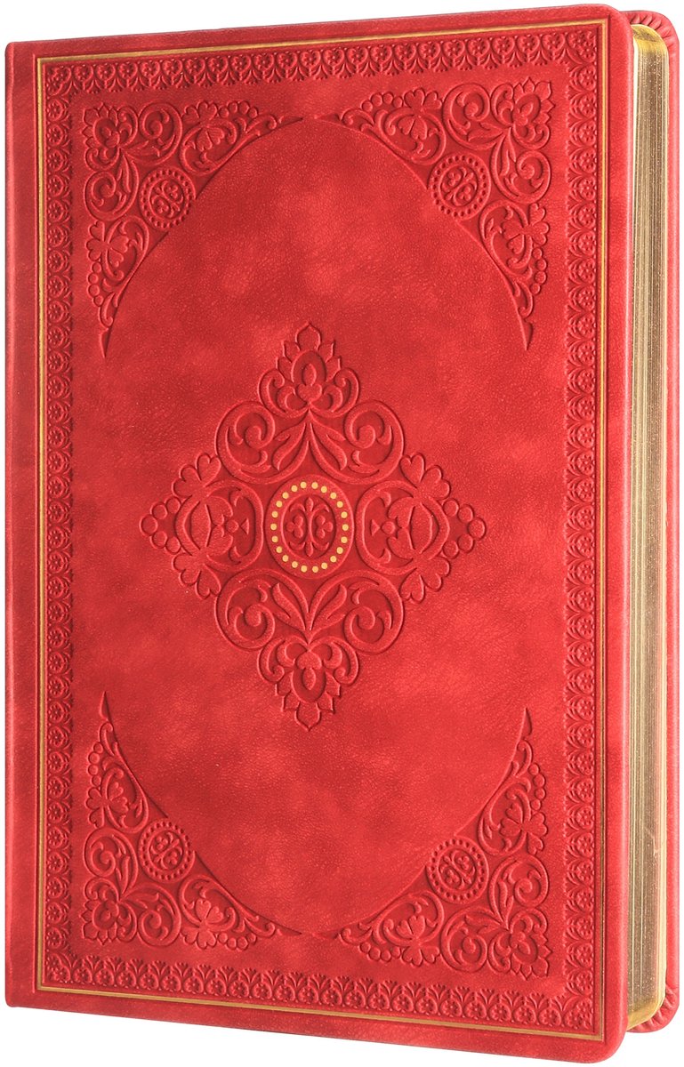 Victoria's Journals - Notitieboek A5 - Old Book Journal - Vintage - Premium Vegan Leer Hardcover - 256 Pagina's Premium Papier (Mat Rood)