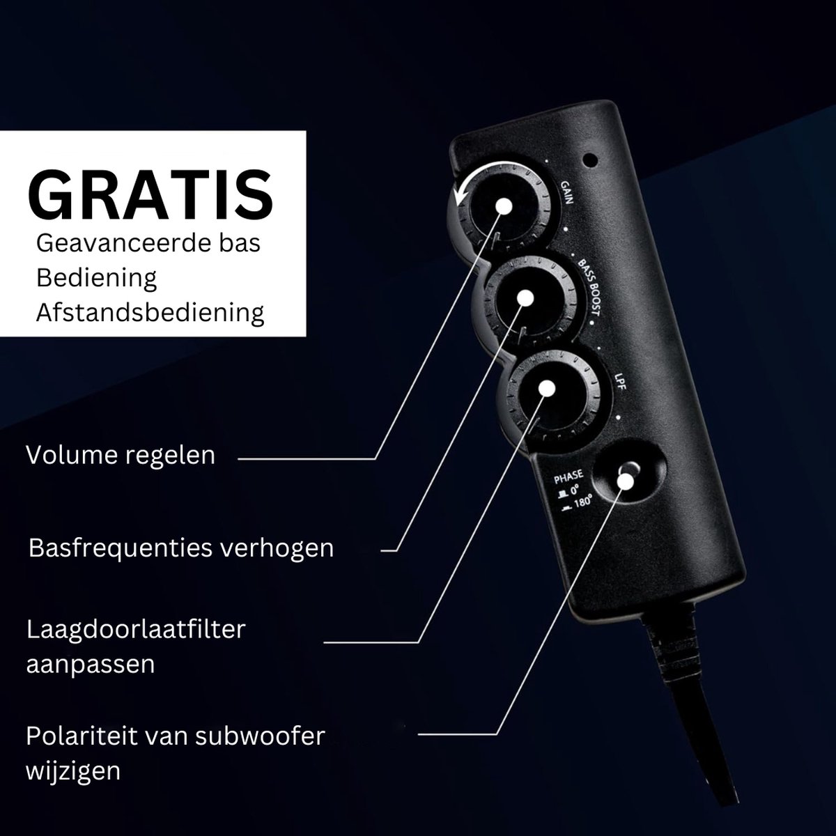 White-Label® Underseat Subwoofer - Auto Versterking - Speakers - Zwart – foto 4
