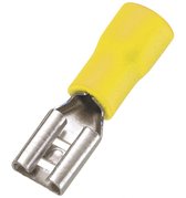 Ohmeron Contact coulissant/Cosse femelle 6,3x0,8mm Jaune - 25 pièces