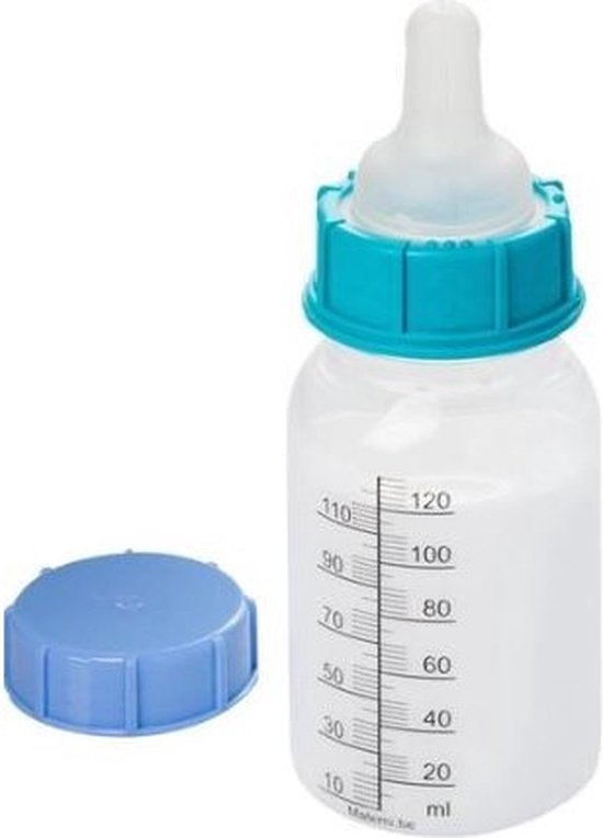Materni 10x Babyfles 120 ml  - 10 gebruiksklare zuigflessen met afsluitdop en large slow flow speen met speenbeschermer.
