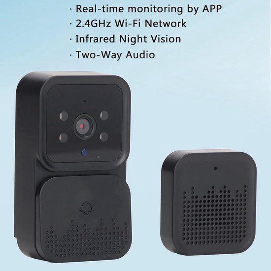 Smart Video Deurbel Camera Draadloos - Met Draadloze Gong - WiFi Beveiligingscamera's voor Thuis - Intercom met Tweeweg Audio en Nachtzicht . van Securepoint — afbeelding 5