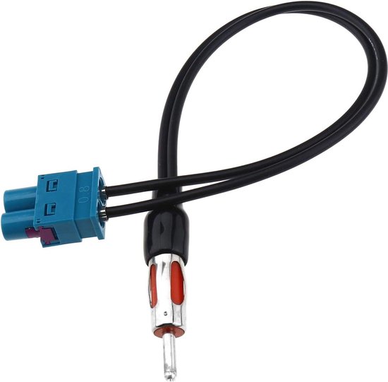 FM AM Adaptateur Amplificateur Antenne Autoradio Double Fakra mâle vers Prise DIN ISO avec Amplificateur Actif 12 V Câble de Aémarrage pour Audi VW Autoradio FM AM Adaptateur d'antenne Radio Booster