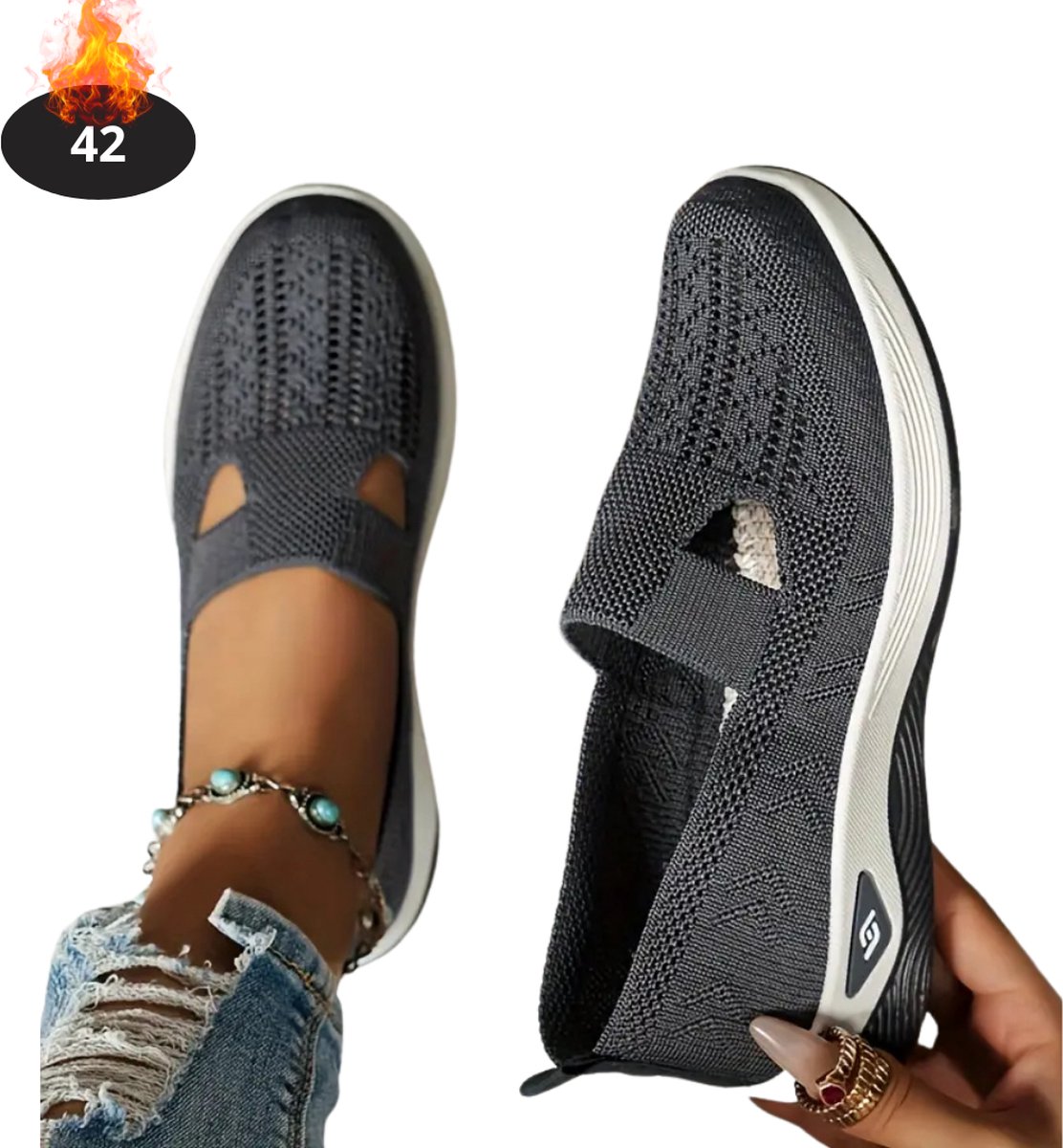 Livano Schoenen Dames Sneakers Comfortabel Slippers Casual Volwassen Donkergrijs
