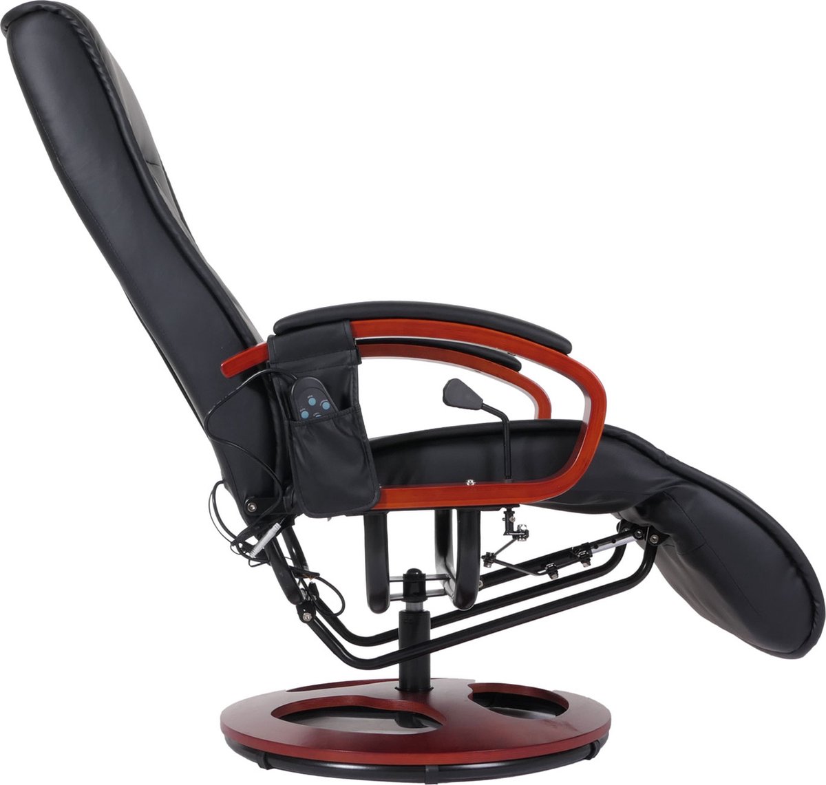 Afbeelding 3 van Cosmo Casa Relaxligstoel met Massage Leer Zwart