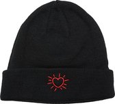Bonnet Mister Tee Glowing Heart noir en taille unique