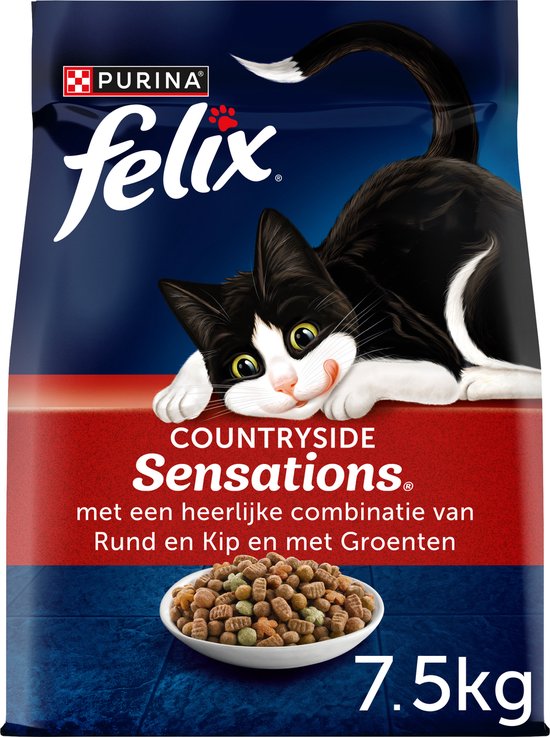 Felix Countryside Sensations - Kattenvoer Droogvoer - Rund Kip & Groenten - 7.5 kg