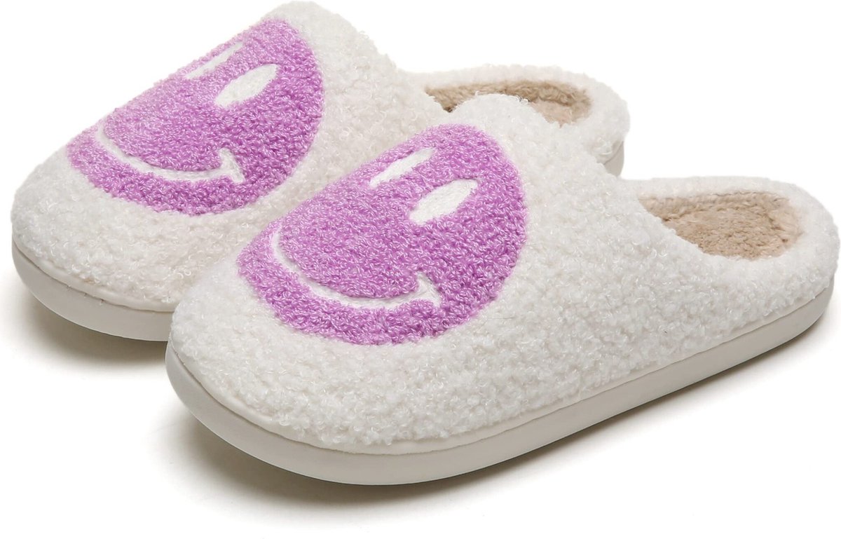 JAXY Smiley Slippers Smiley Pantoffels Smiley Sloffen Pantoffels en Sloffen en Paars