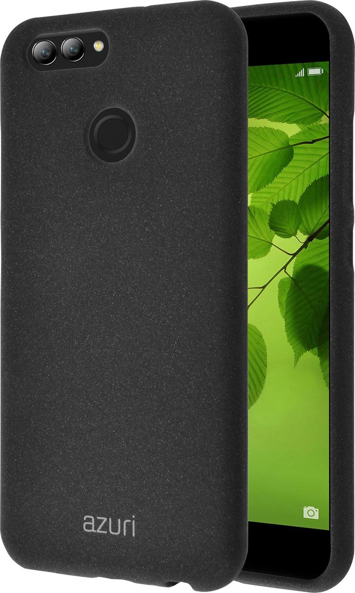 Azuri flexible cover with sand texture - zwart - Huawei Nova 2