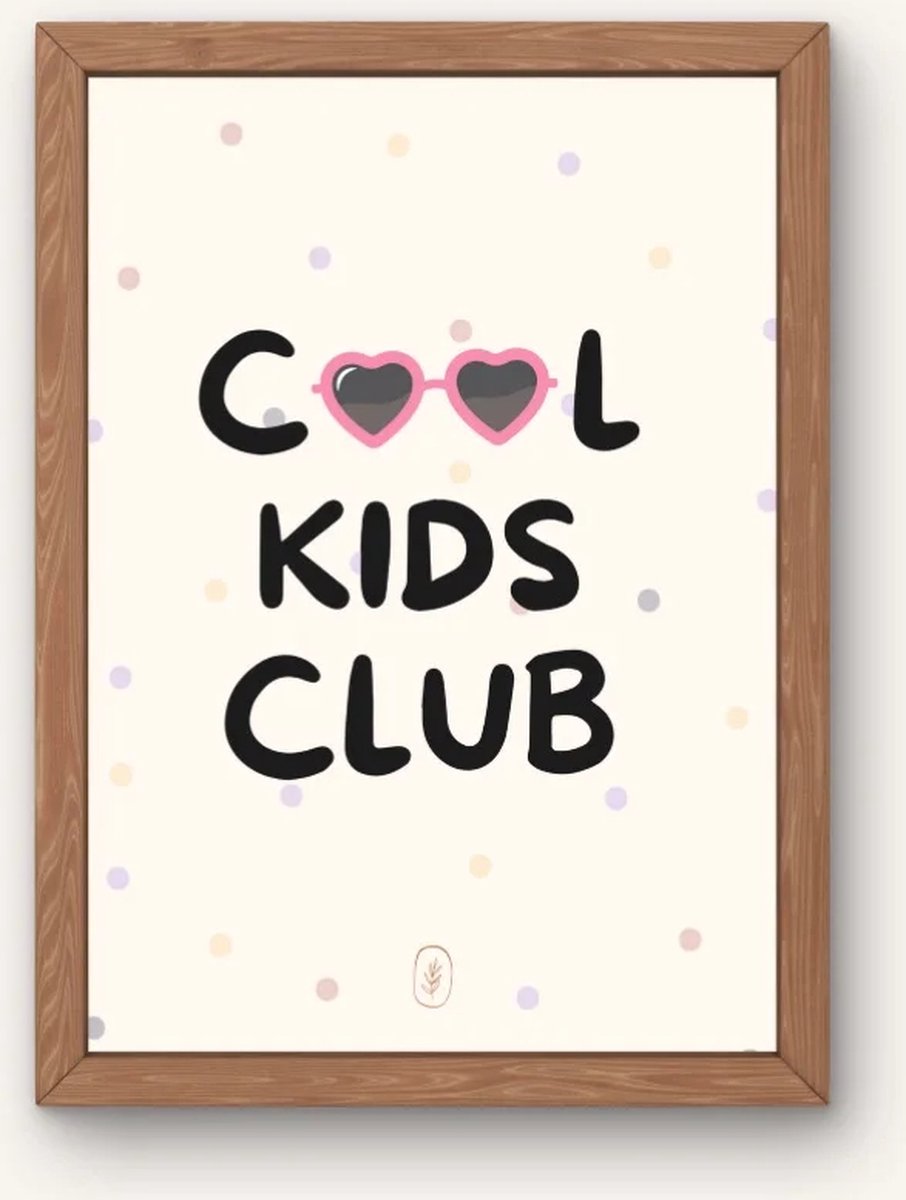 Kinderkamer poster met quote - Cool kids club | Babykamer | kinderkamer decoratie | Poster met de tekst: cool kids club | Wanddecoratie | 30x40 cm