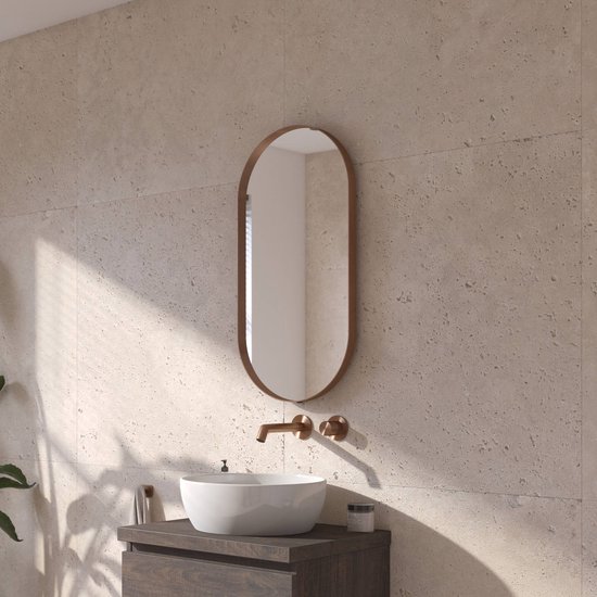 SONNI Badkamerspiegel met verlichting, boog, 80 x 40 cm, led-badkamerspiegel met stopcontact, touch-bediening, anti-condens, 3 kleuren, dimbaar en stroomstoringsgeheugen