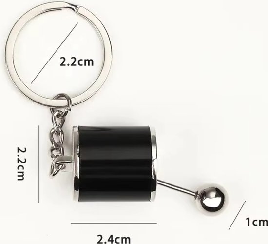 Stick Shift Sleutelhanger - Gear Sleutelhanger, Fidget Shift Toy | Versnellingspook Sleutelhanger, Versnellingspook Sleutelhanger, Metalen Schakelsleutelhanger, Schijf, Zwart, Se référer au descriptif