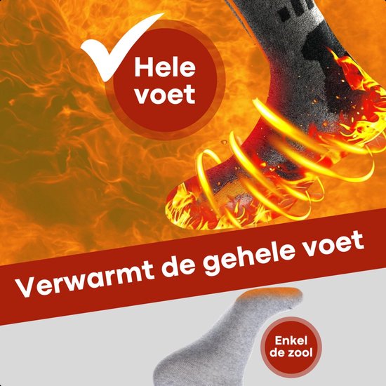 Verwarmde Sokken Voor Skiën En Fietsen Verwarmbare Sokken - 5V/5000mAh Oplaadbaar, Afstandsbediening Met Elektrische Sokken