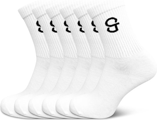 Meilleures chaussettes hautes - Chaussettes de Sport - 6 paires - Chaussettes 78% coton - Taille 35-38 - pour femmes et hommes - Chaussettes sans couture - chaussettes d'équipage