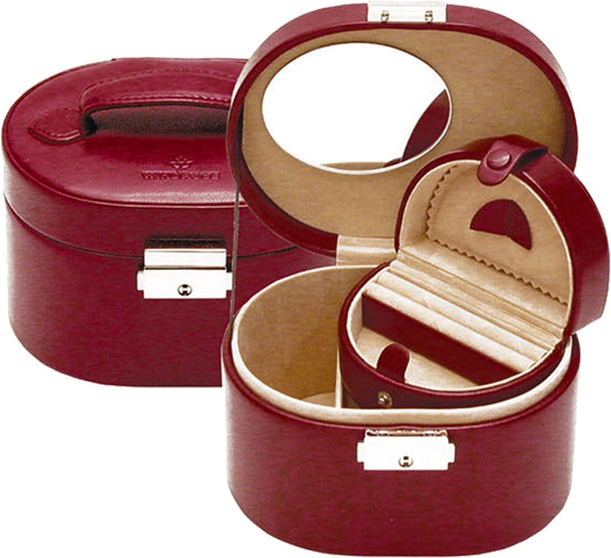 Windrose Merino Sieraden & Juwelendoos - Imitatieleer - Rood