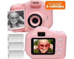 foto van Denver Kindercamera Full HD met Printer - Selfie Camera - 48MP - Digitale Camera Kinderen - Foto en Video - Spelletjes - KPC1370 - Roze