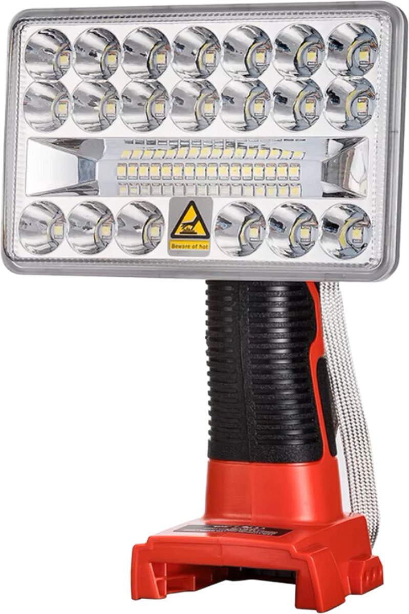 Krylanso® - LED Lamp voor Milwaukee M18 Gereedschapsaccu's 18V - USB-interface: 5V 2.1A - Verstelbare Lampkop - Compact en Hanteerbaar - 18 Watt - 2000 Lumen (geleverd zonder accu en lader)