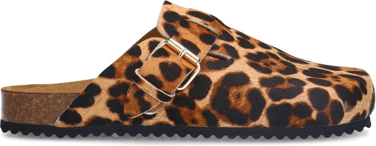 Sacha - Dames - Leopard clogs met gesp - Maat 38