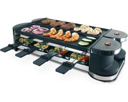 White-Label® Gourmetstellen - Raclette - Teppanyaki Bakplaat - Zwart