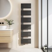 Bol.com EMKE Handdoekradiator - Plat Design - Mat Zwart - 160x40 cm - 684W - Badkamer Verwarming - CV Radiator aanbieding