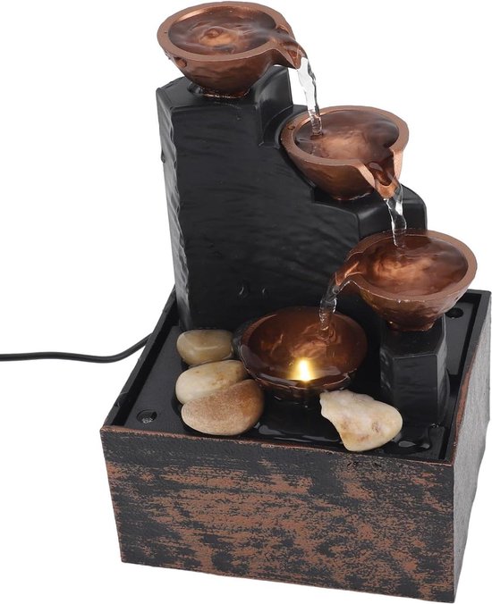 Tafelblad Fontein, Mini Waterval Desktop Fontein Zen Meditatie Waterval Decoratie EU Plug 220V