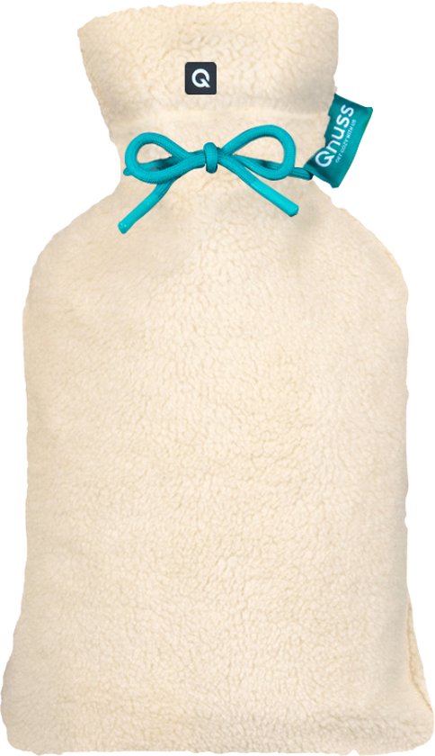 Qnuss Elektrische Kruik XL - Duurzaam & Draadloos - Infrarood Warmtekruik - Waterkruik - 40x20 cm - Ecru - Inclusief Powerbank