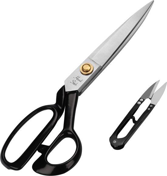 Foto: Handi stitch kleermakers schaar en draad schaartje zware kwaliteit 22 86cm roestvrij stalen scherpe schaar voor het knippen van stof leer spijkerstof aanpassen naaien maatmaken